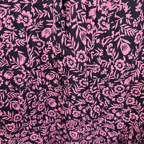 Nanette Lepore Navy and Dusty Pink Floral Feminine Dress Size 10 - Picture 10 of 11